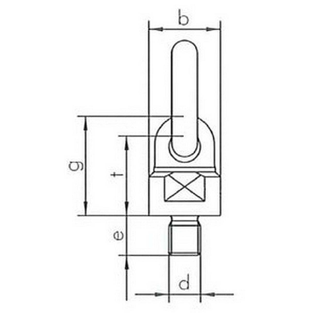 Vázací bod s okem a prodlouženým závitem