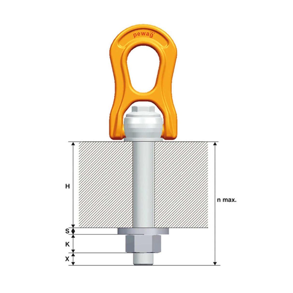 Otočný vázací bod k našroubování - PLBW - Pewag Winner Profilift