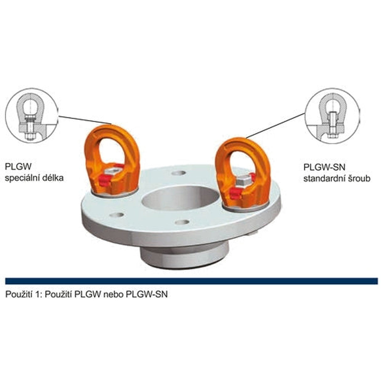 Otočný vázací bod k našroubování - PLGW BASIC - Pewag Winner Profilift