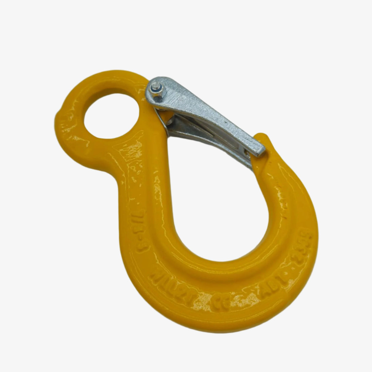 Hák s okem a pojistkou třídy 8 žlutě lakovaný - FORANKRA