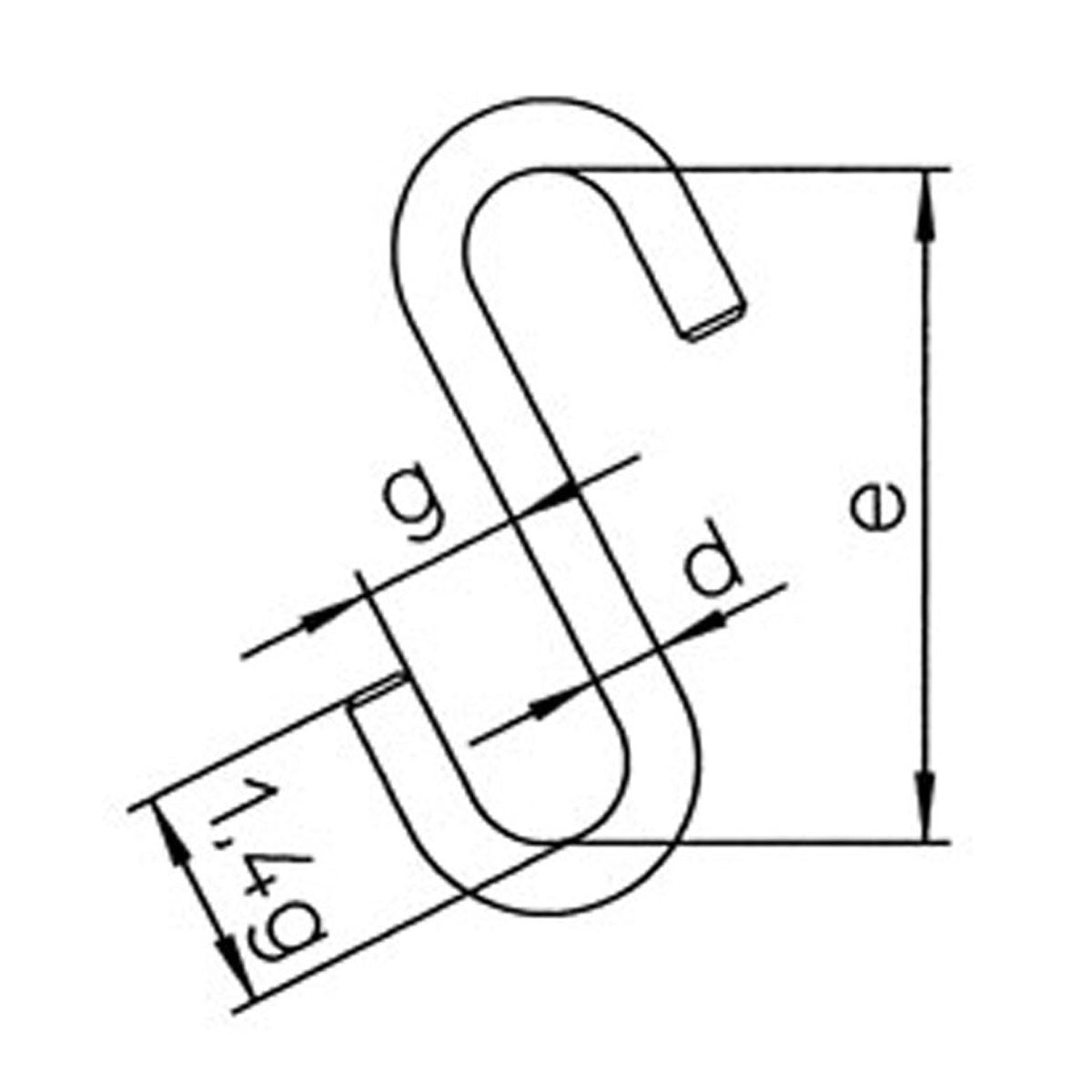 S-hák otevřený, typ SM, třída 8, PEWAG