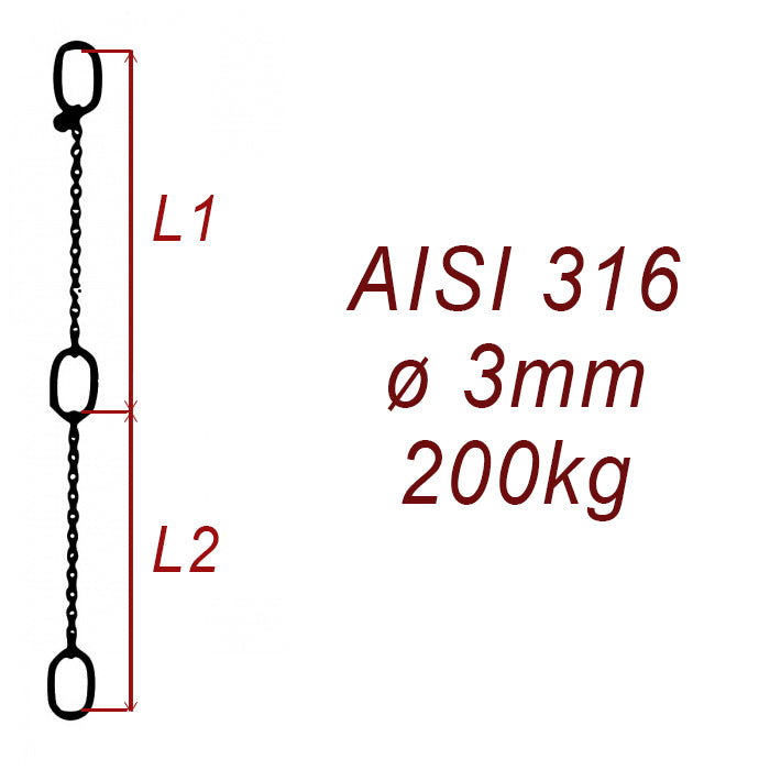 CPK 3, nerezový převěsný řetěz - nosnost 200kg - Pumpenkette