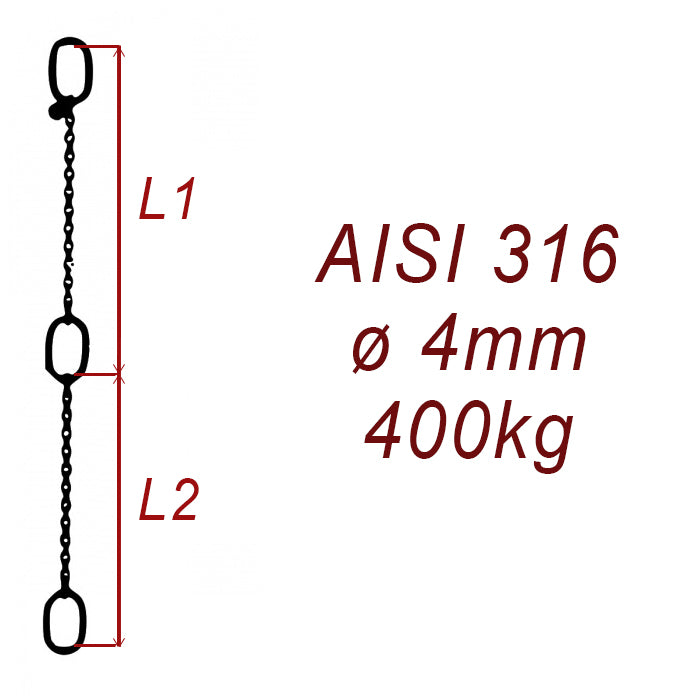 CPK 4, nerezový převěsný řetěz - nosnost 400kg - Pumpenkette