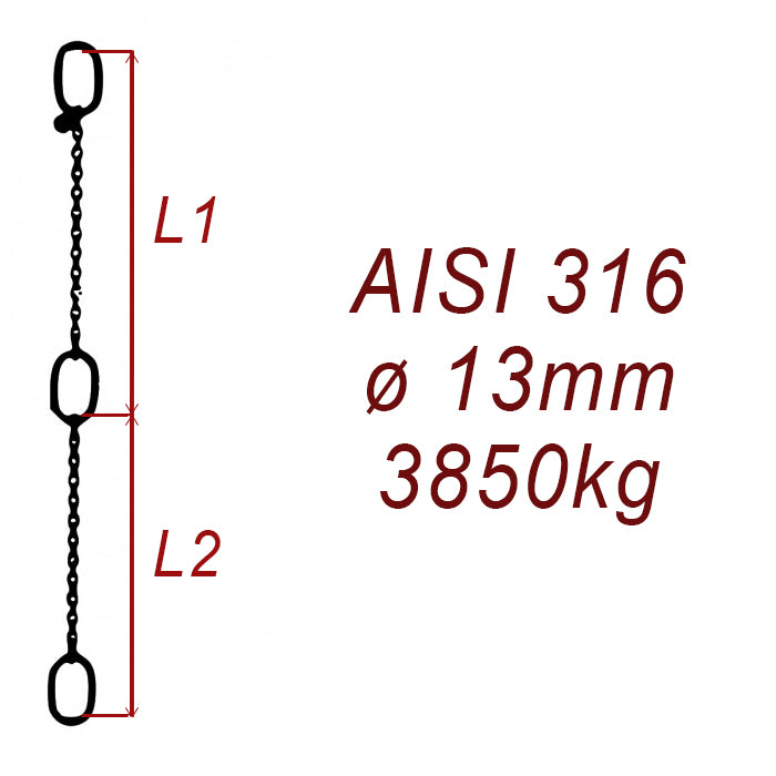 CPK 13, nerezový převěsný řetěz - nosnost 3850kg - Pumpenkette