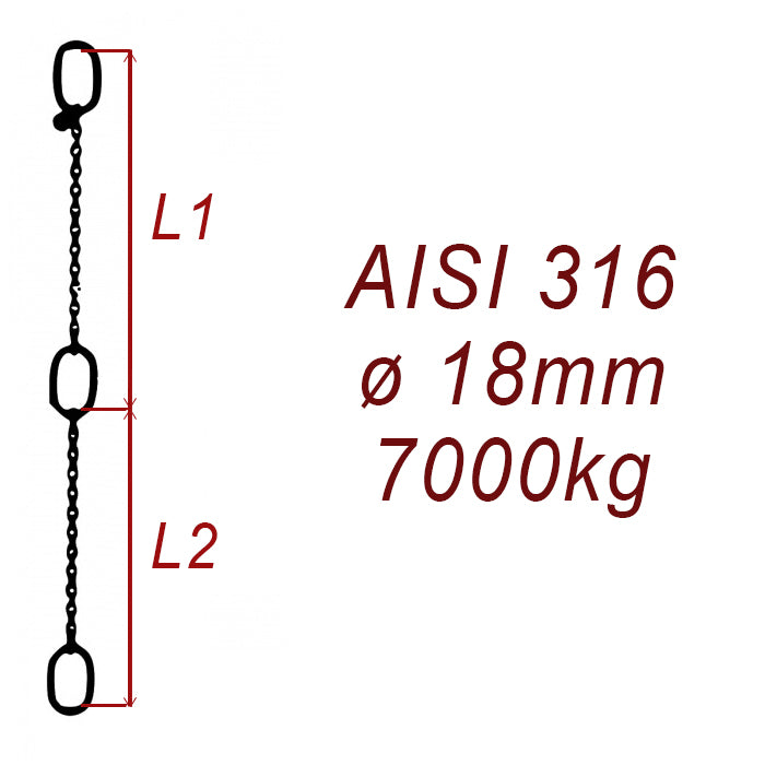 CPK 18, nerezový převěsný řetěz - nosnost 7000kg - Pumpenkette