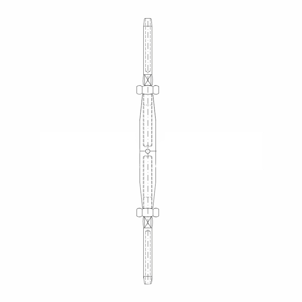 ASS - Nerezový napínák s 2 koncovkami k válcování - STANDAR