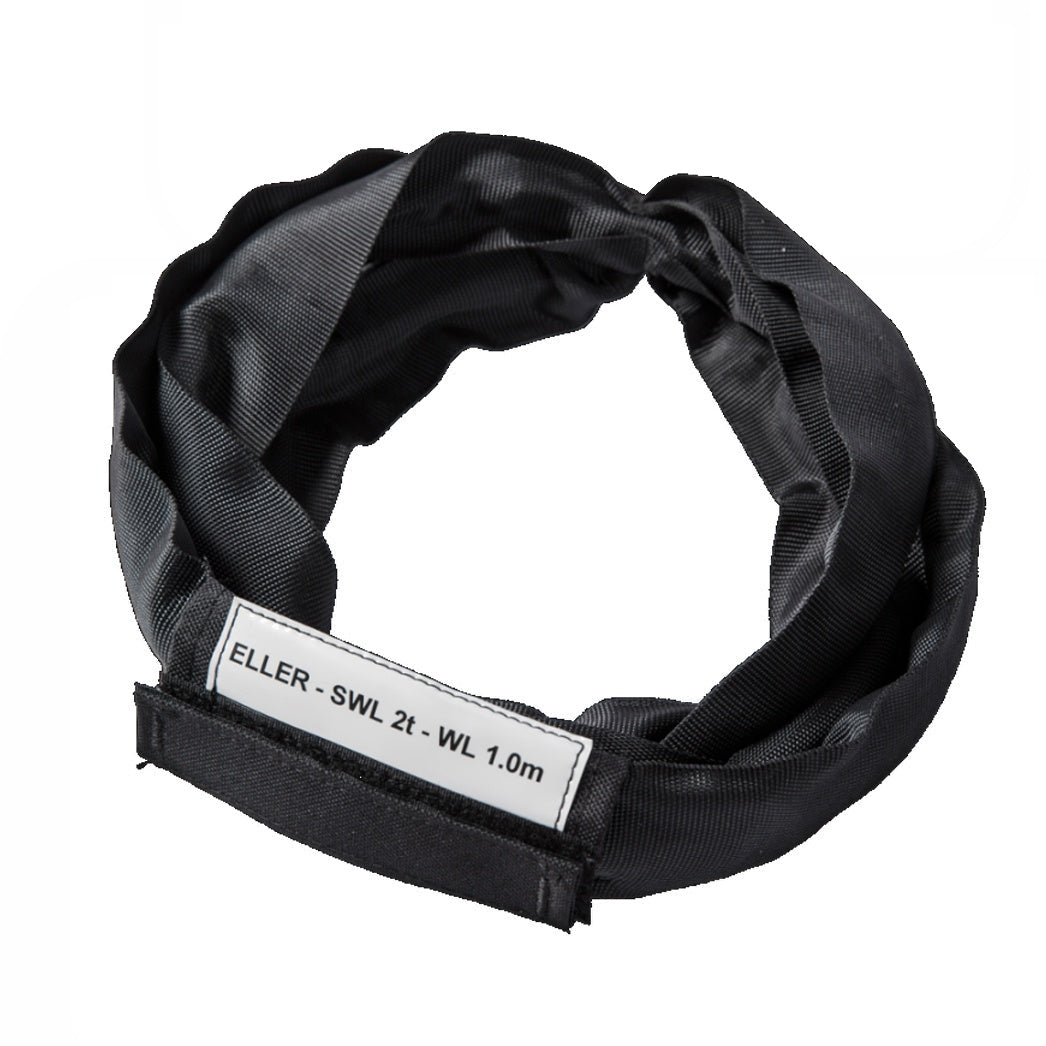 Nekonečný závěsný popruh černý ELLER, s kovovou duší, nosnost 1000kg