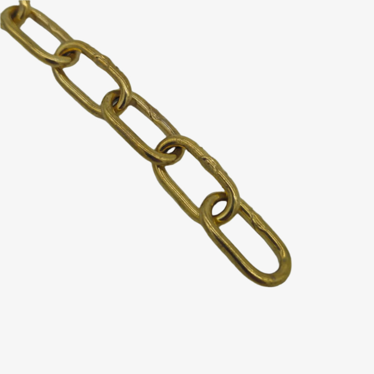 Řetěz článkový, nezkoušený, povrchová uprava mosaz