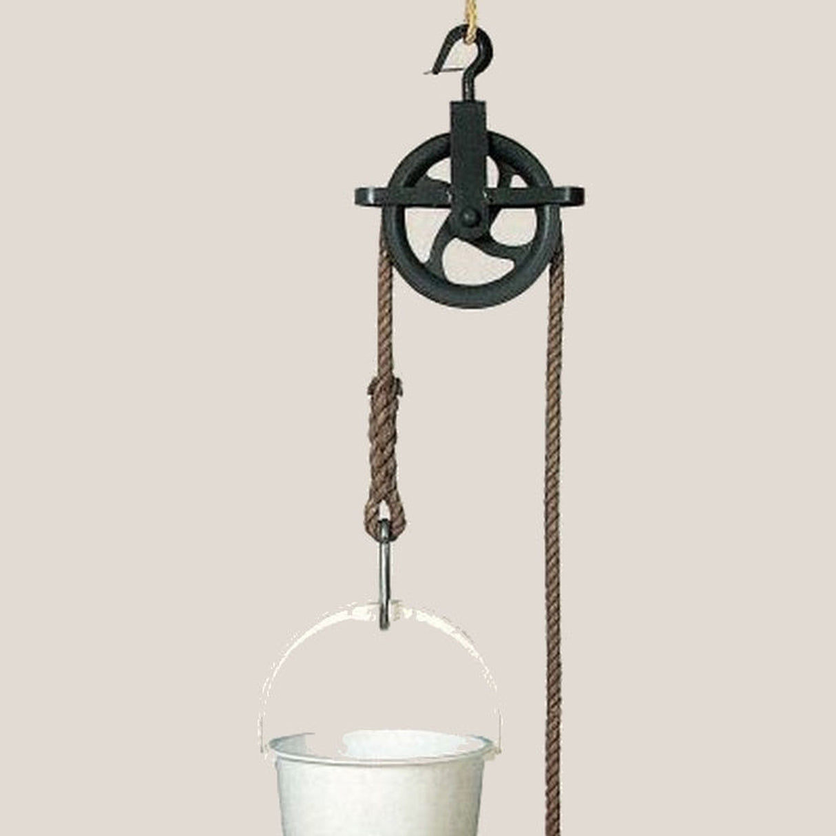 Stavební kladka s hákem, ideální k použití s konopnými lany, SEWOTA - Německo