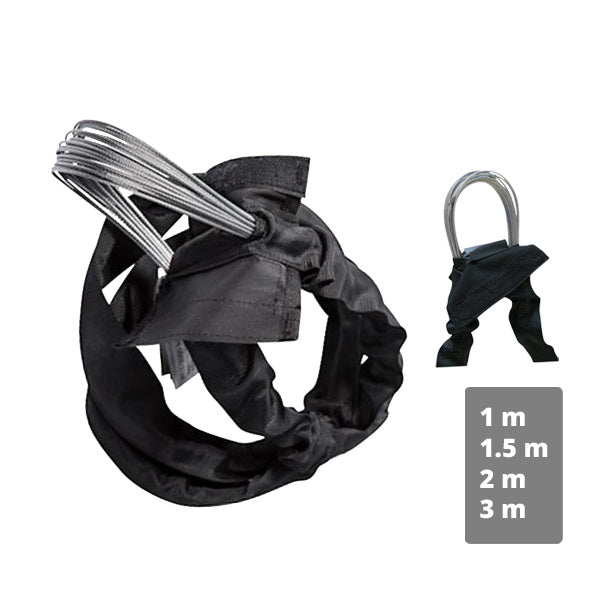 Nekonečný závěsný popruh černý ELLER, s kovovou duší