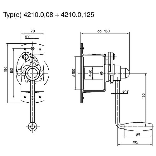Ruční lanové navijáky 421.0,125 a 4210.0,08 a 4210.0,125
