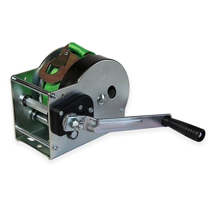 Ruční lanový naviják AFDS, s textilním pásem s hákem