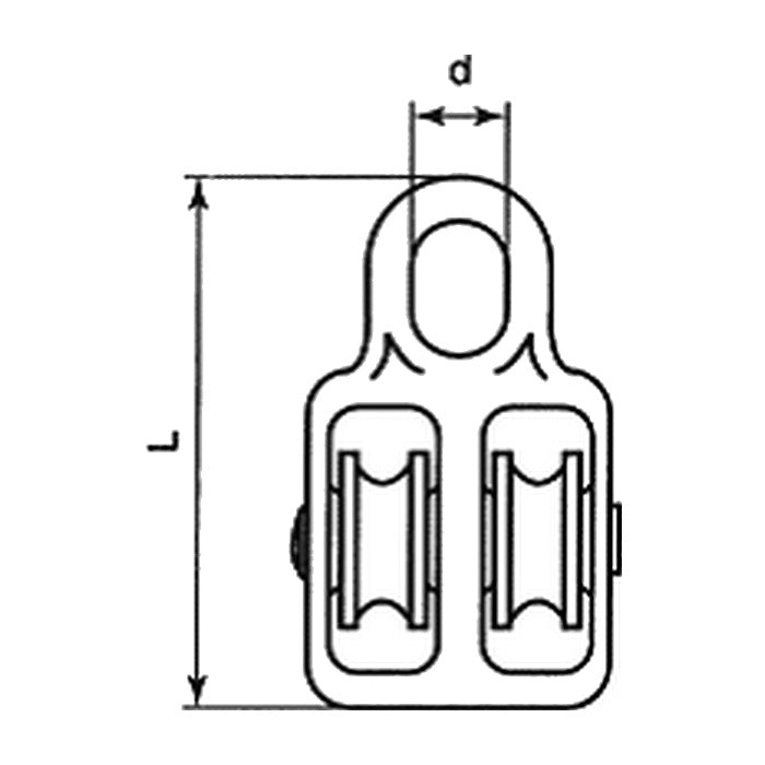 Kladka dvojitá s dvěma nylonovými cívkami vel.30 MI