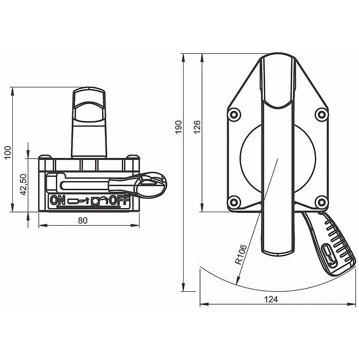 Permanentní magnet TMH 50 nosnost 50kg, hmotnost 1,6kg, rozměr 126x80mm ALFRA