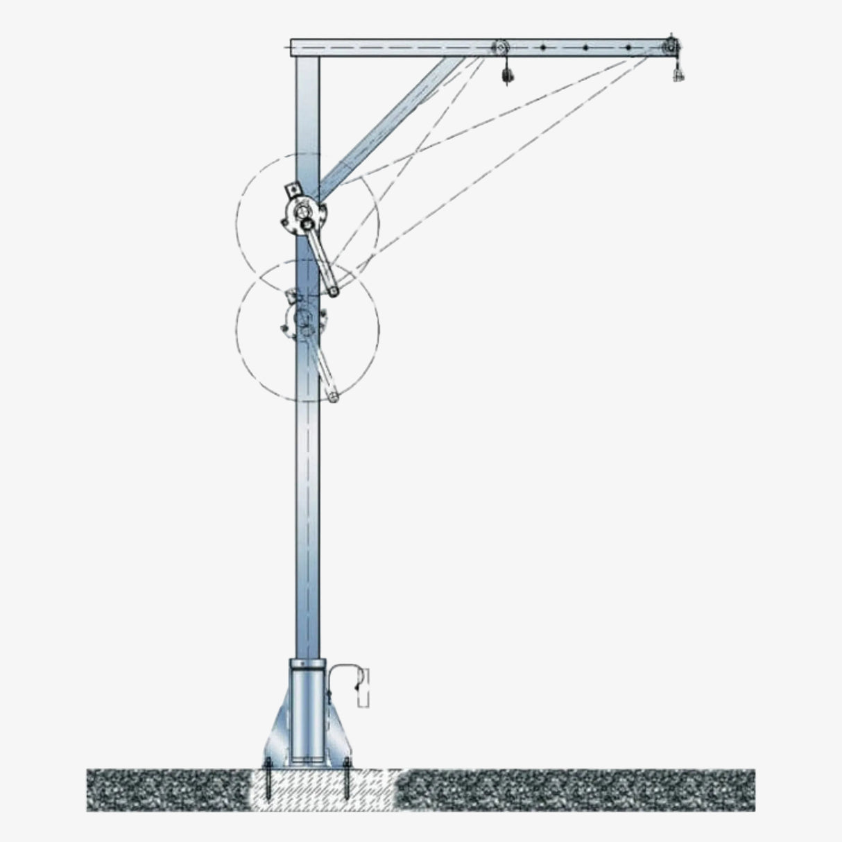 Otočný jeřáb 4551.0,3 4571.0,3, nosnost 300kg, 700-1300mm