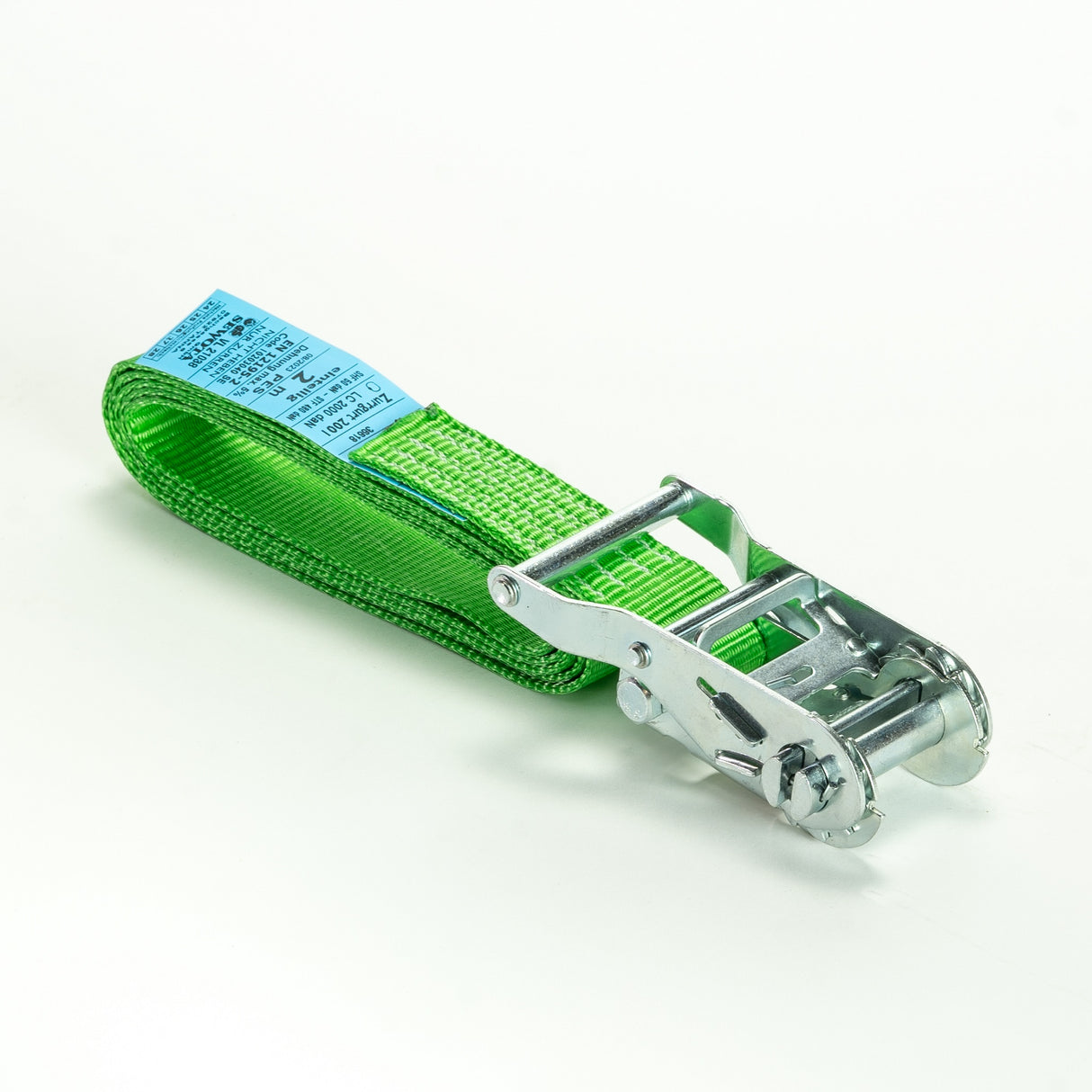 Upínací pás, typ 2001, jednodílný s ráčnou, 35mm, LC 2000daN, STF 240daN, zelený