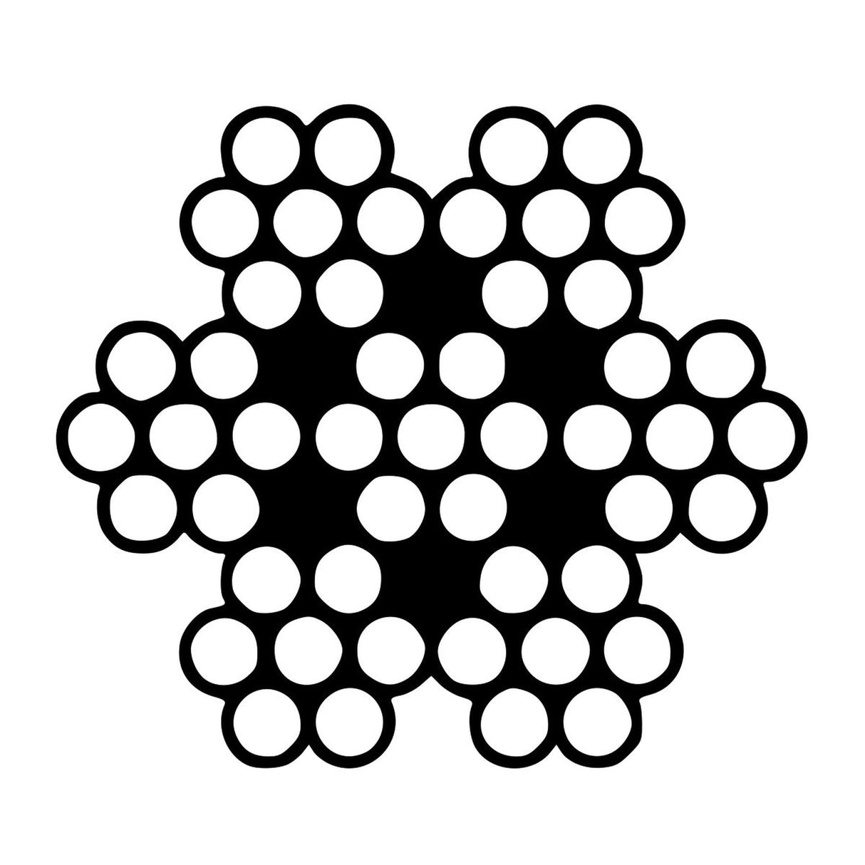 Ocelové lano, konstrukce 6x7-WSC ( 7x7 ), pozinkované, pevnost drátů min. 1770 MPa