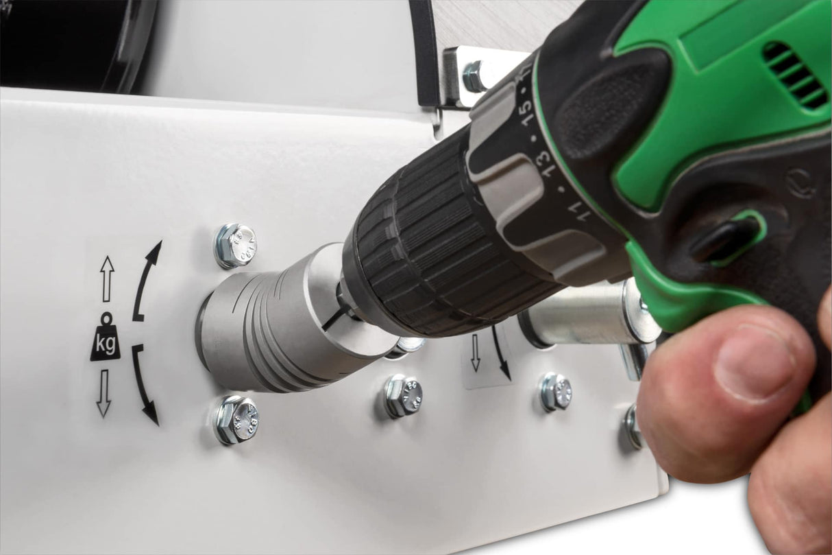 Lanový naviják DW1000 se šnekovým převodem pro použití s vrtačkou, GEBUWIN