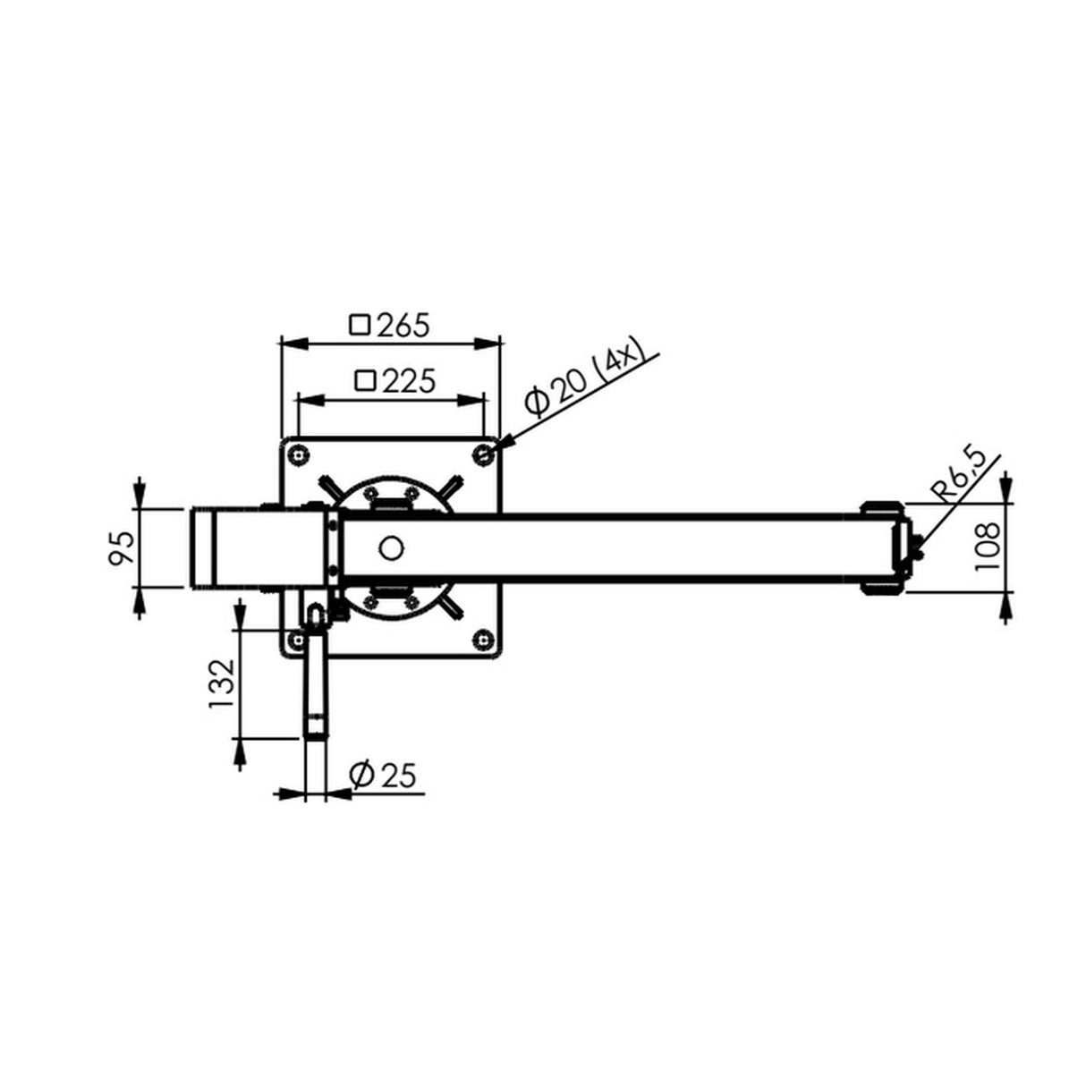 Kompaktní otočný jeřáb SD125-500kg GR - lakovaný, GEBUWIN