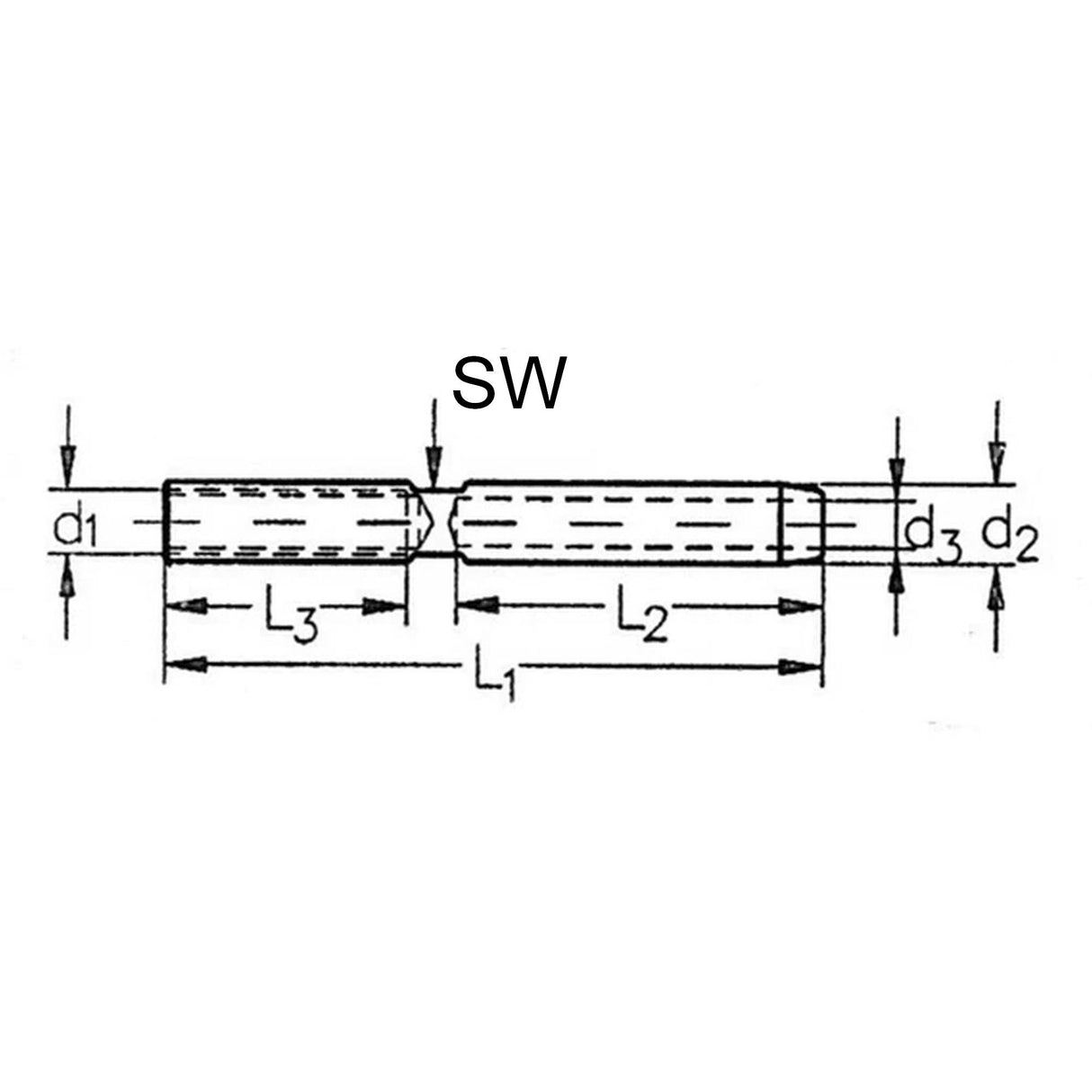 Nerezová koncovka s pravým vnitřním závitem