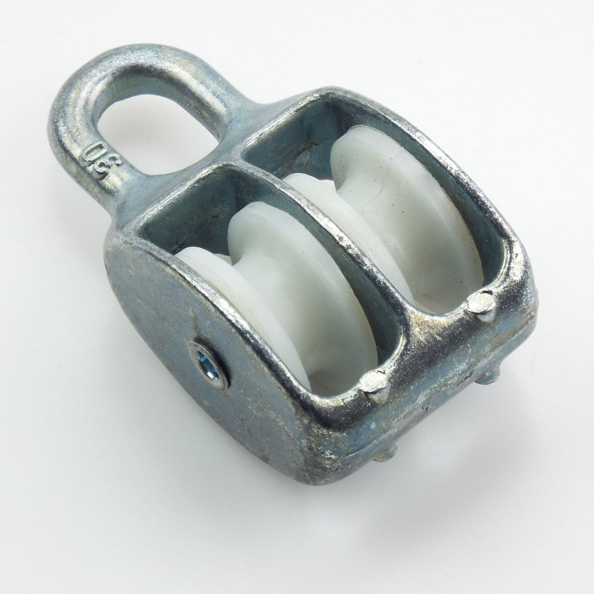 Nylonová kladka dvouřadá, pozinkovaná