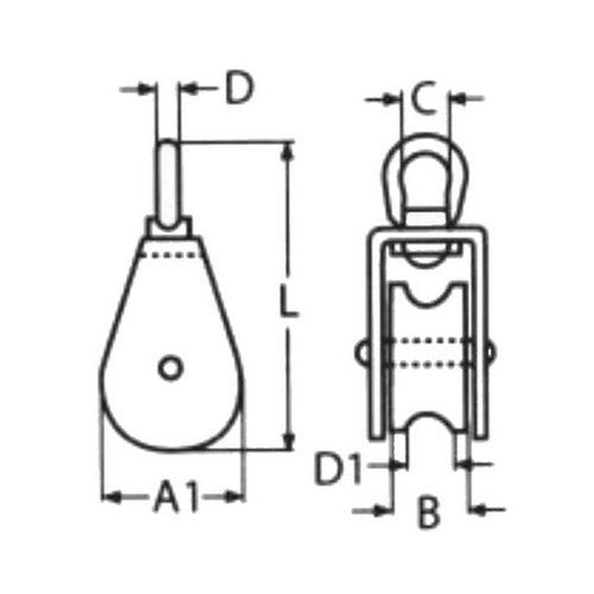 Nerezová kladka jednořadá NKJ