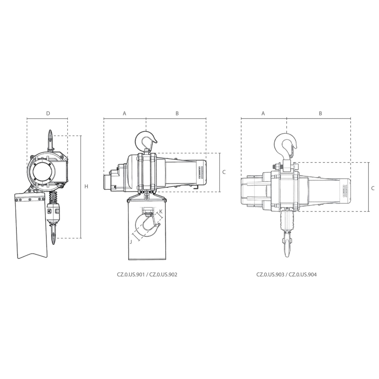 Elektrický řetězový kladkostroj DELTA US 230V