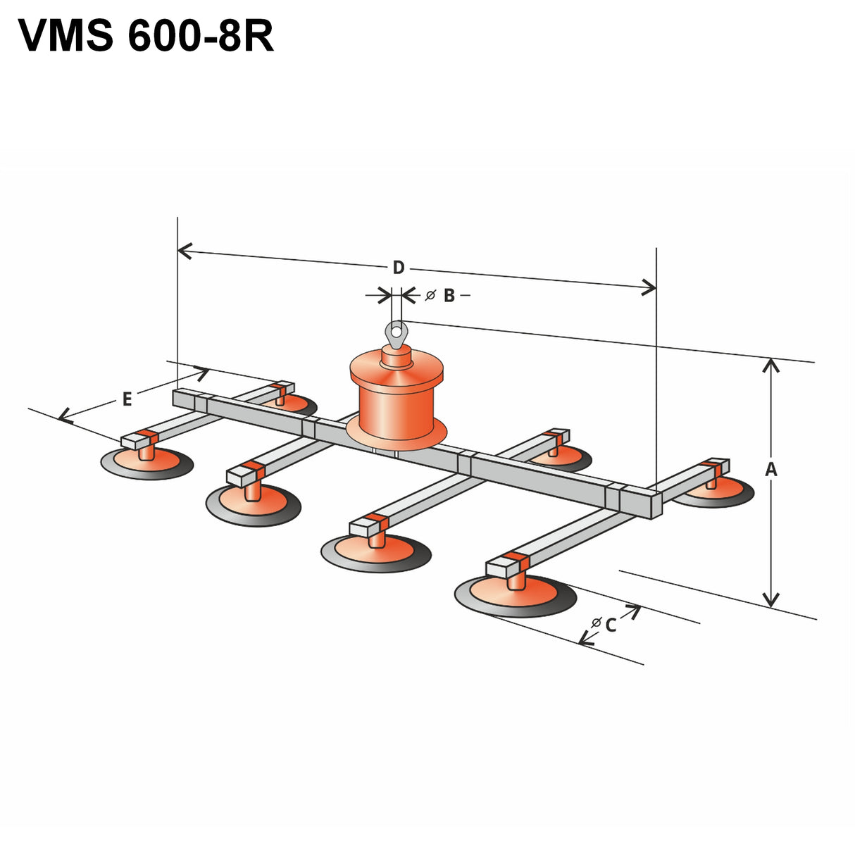Vakuové manipulátory samonasávací řady VMS 600-8R