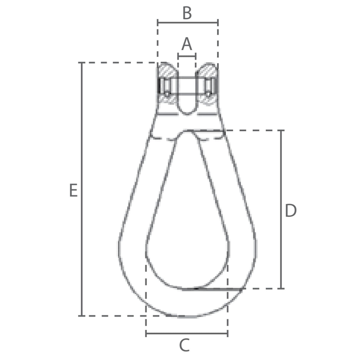 Závěsný člen s vidlicí, červený, DELTA