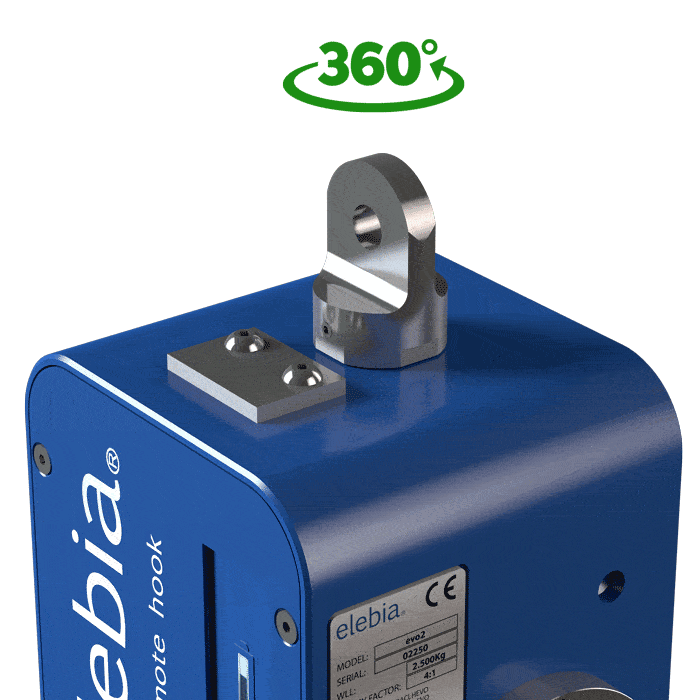 Automatický jeřábový hák ELEBIA EVO2, nosnost 2500kg