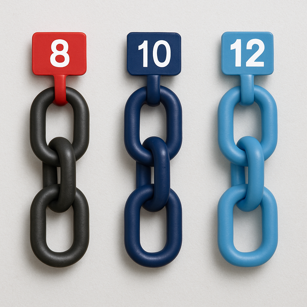 Vázací řetězy – jaký je rozdíl mezi třídou 8, 10 a 12?