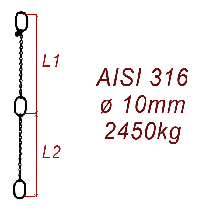 CPK 10, nerezový převěsný řetěz - nosnost 2450kg - Pumpenkette
