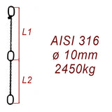CPK 10, nerezový převěsný řetěz - nosnost 2450kg - Pumpenkette