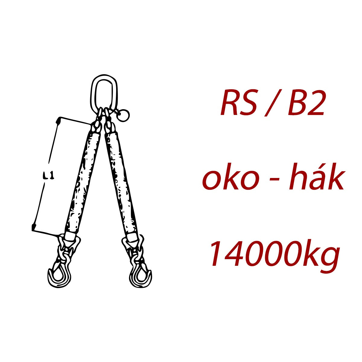 Dvoupramenný textilní kombinovaný vazák, oko-hák, nosnost 14000kg