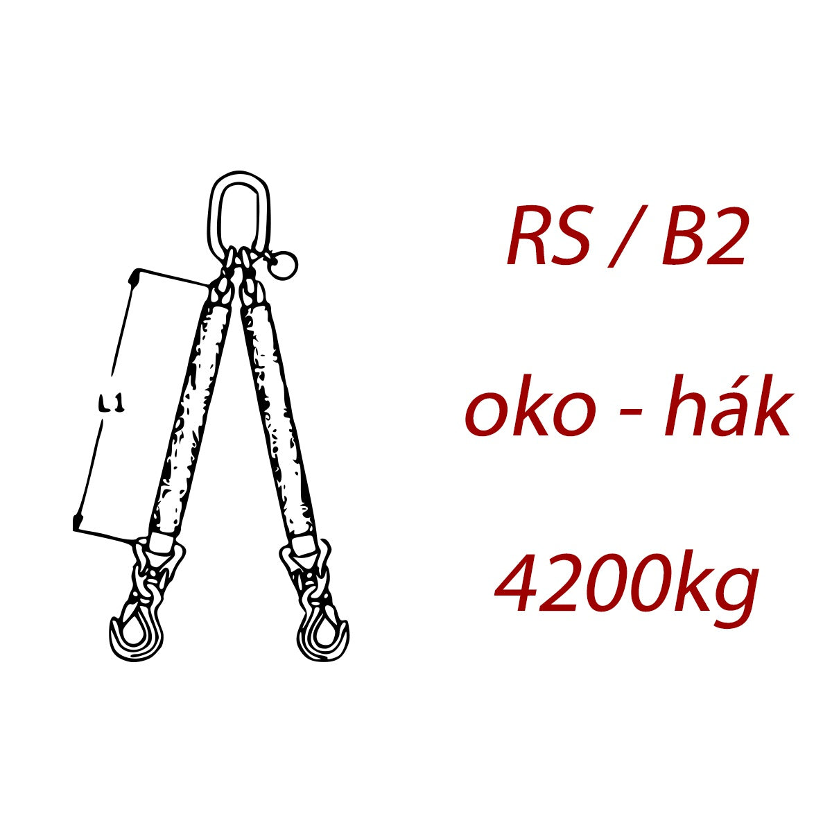 Dvoupramenný textilní kombinovaný vazák, oko-hák, nosnost 4200kg