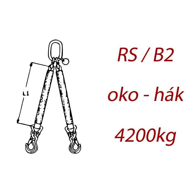 Dvoupramenný textilní kombinovaný vazák, oko-hák, nosnost 4200kg