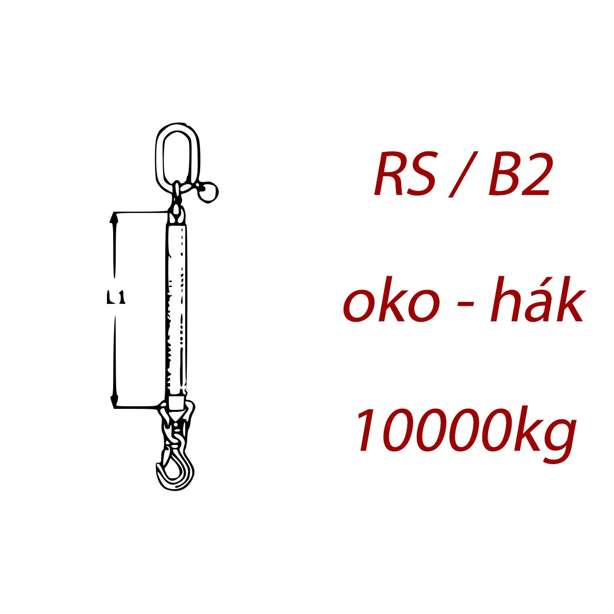 Jednopramenný textilní kombinovaný vazák, oko-hák, nosnost 10000kg