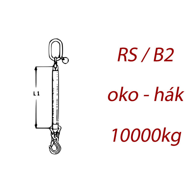 Jednopramenný textilní kombinovaný vazák, oko-hák, nosnost 10000kg