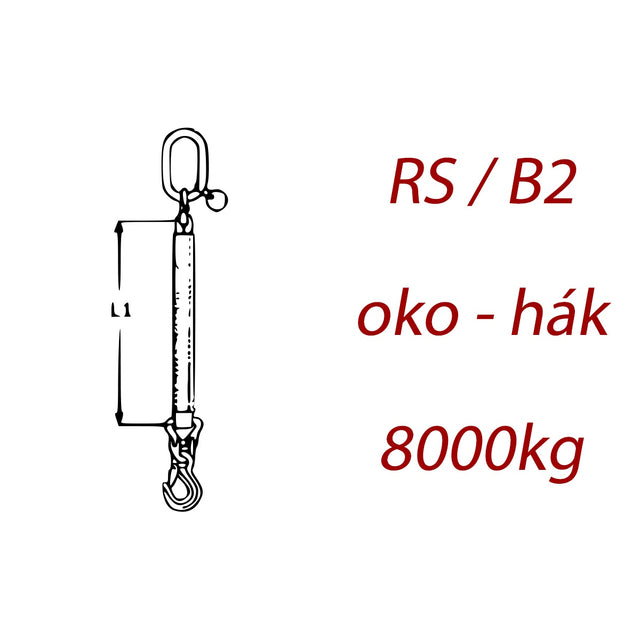 Jednopramenný textilní kombinovaný vazák, oko-hák, nosnost 8000kg