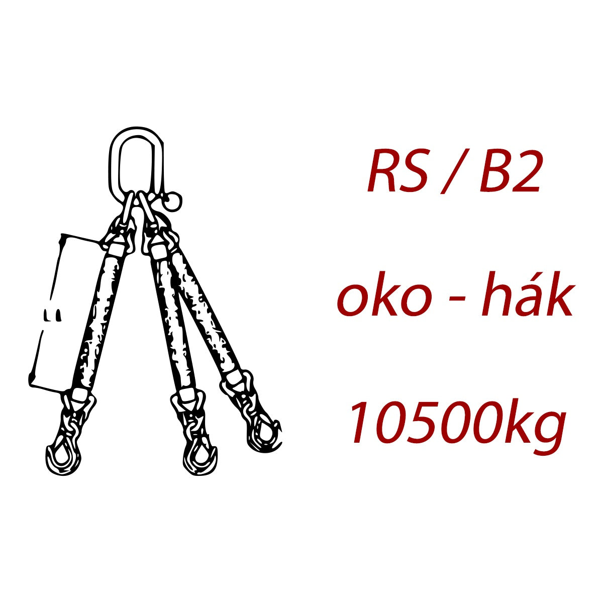 Třípramenný textilní kombinovaný vazák, oko-hák, nosnost 10500kg