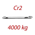 Cr2 - 4000kg, popruh plochý s kovovými provlékacími oky, šedý, šíře 120mm