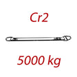 Cr2 - 5000kg, popruh plochý s kovovými provlékacími oky, červený, šíře 150mm