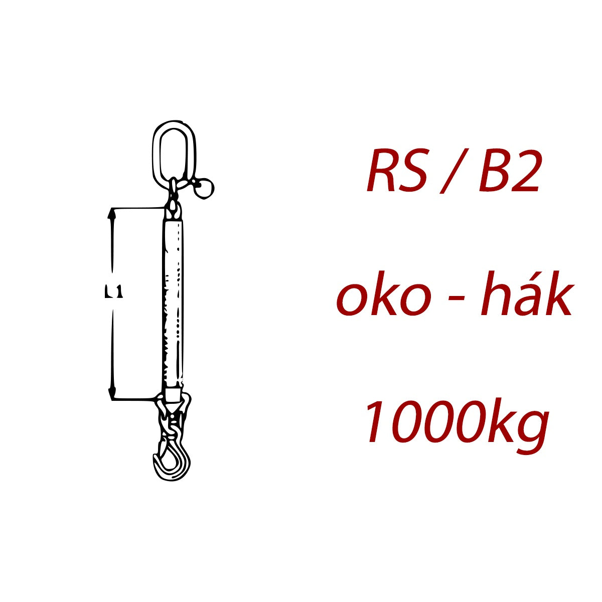 Jednopramenný textilní kombinovaný vazák, oko-hák, nosnost 1000kg