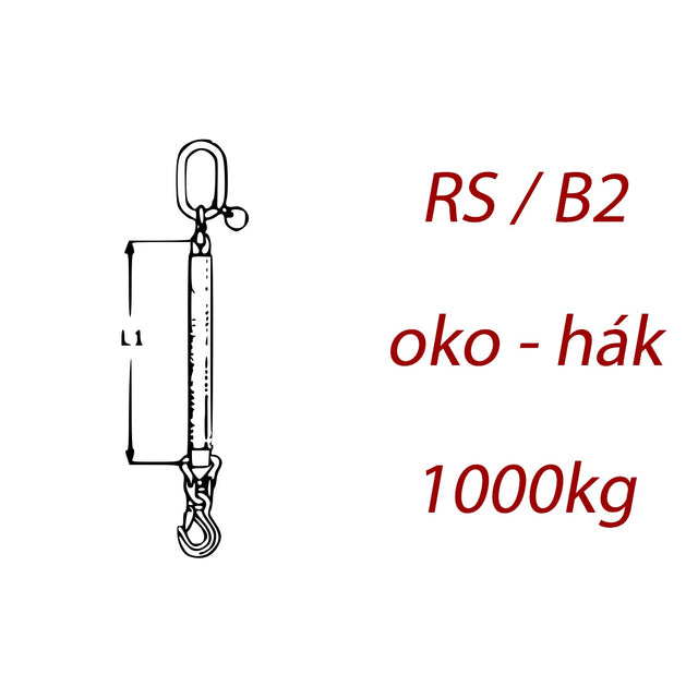 Jednopramenný textilní kombinovaný vazák, oko-hák, nosnost 1000kg
