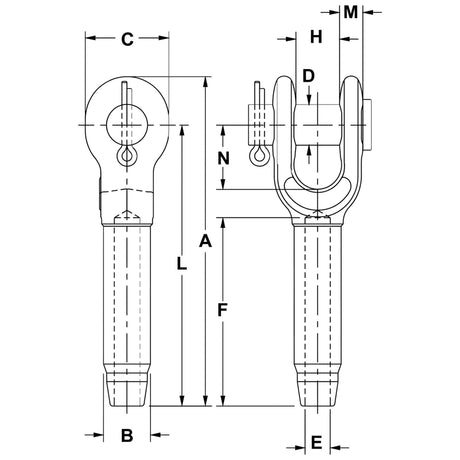Kovaná vidlice Crosby S-501