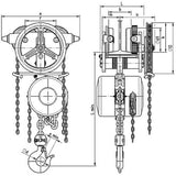Řetězový kladkostroj BRANO - Z 220-A, pojízdný, nosnost 3200kg 