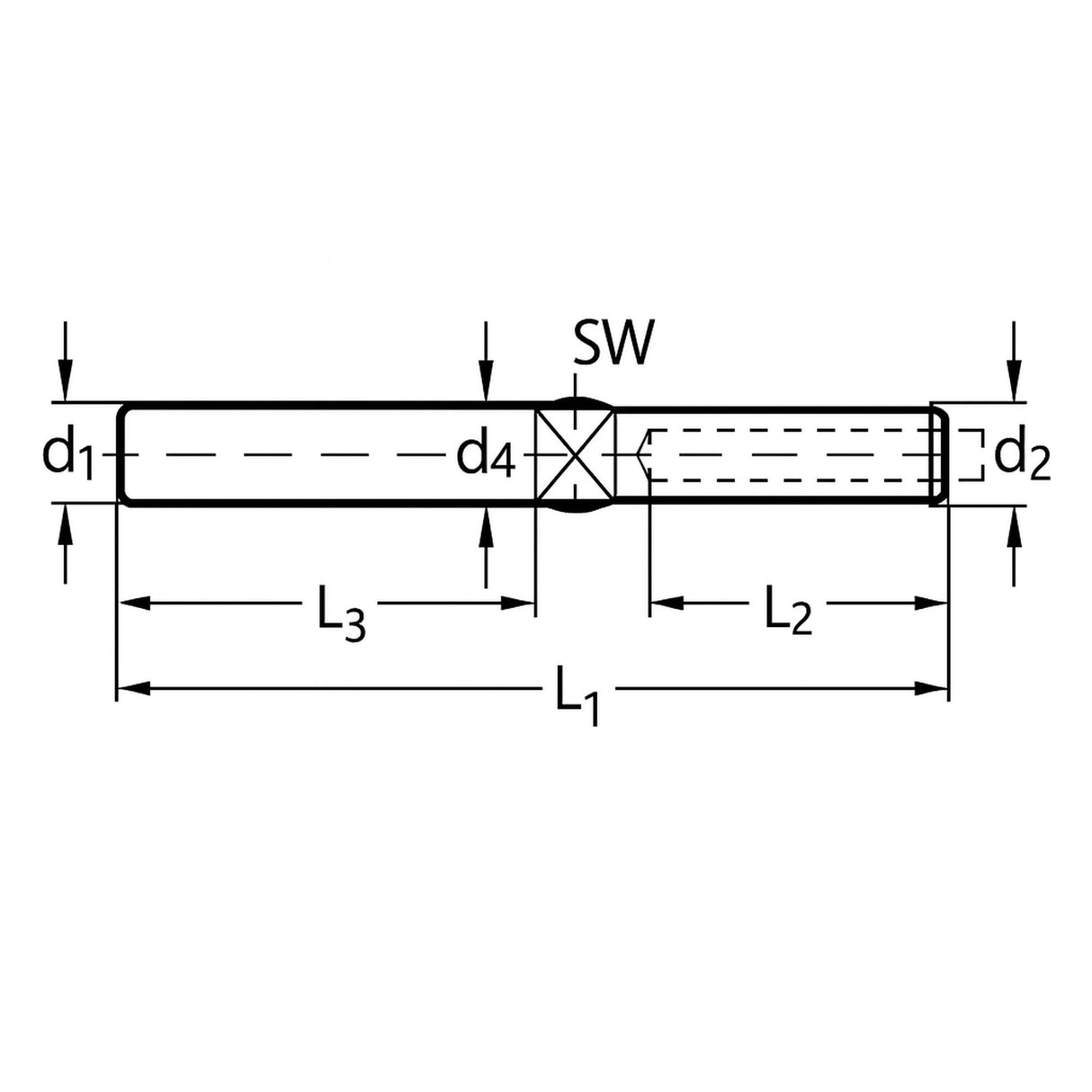 Nerezová závitová koncovka s maticí, pravý závit PAVLÍNEK