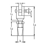 Nerezová koncovka s vidlicí, k vlastní montáži - AISI316