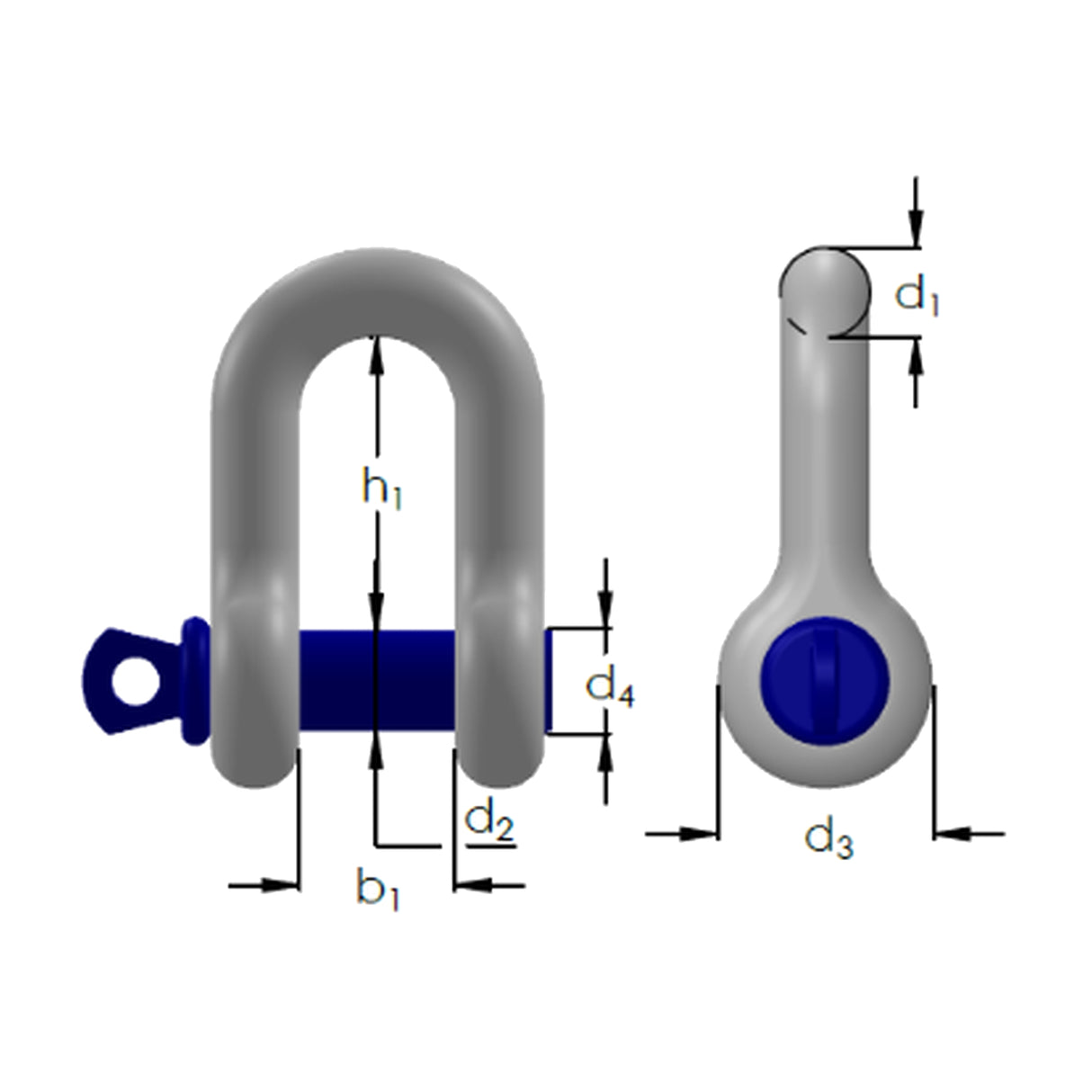 HA1 třmen vysokopevnostní rovný (D) s čepem, pozinkovaný, WALTERMANN