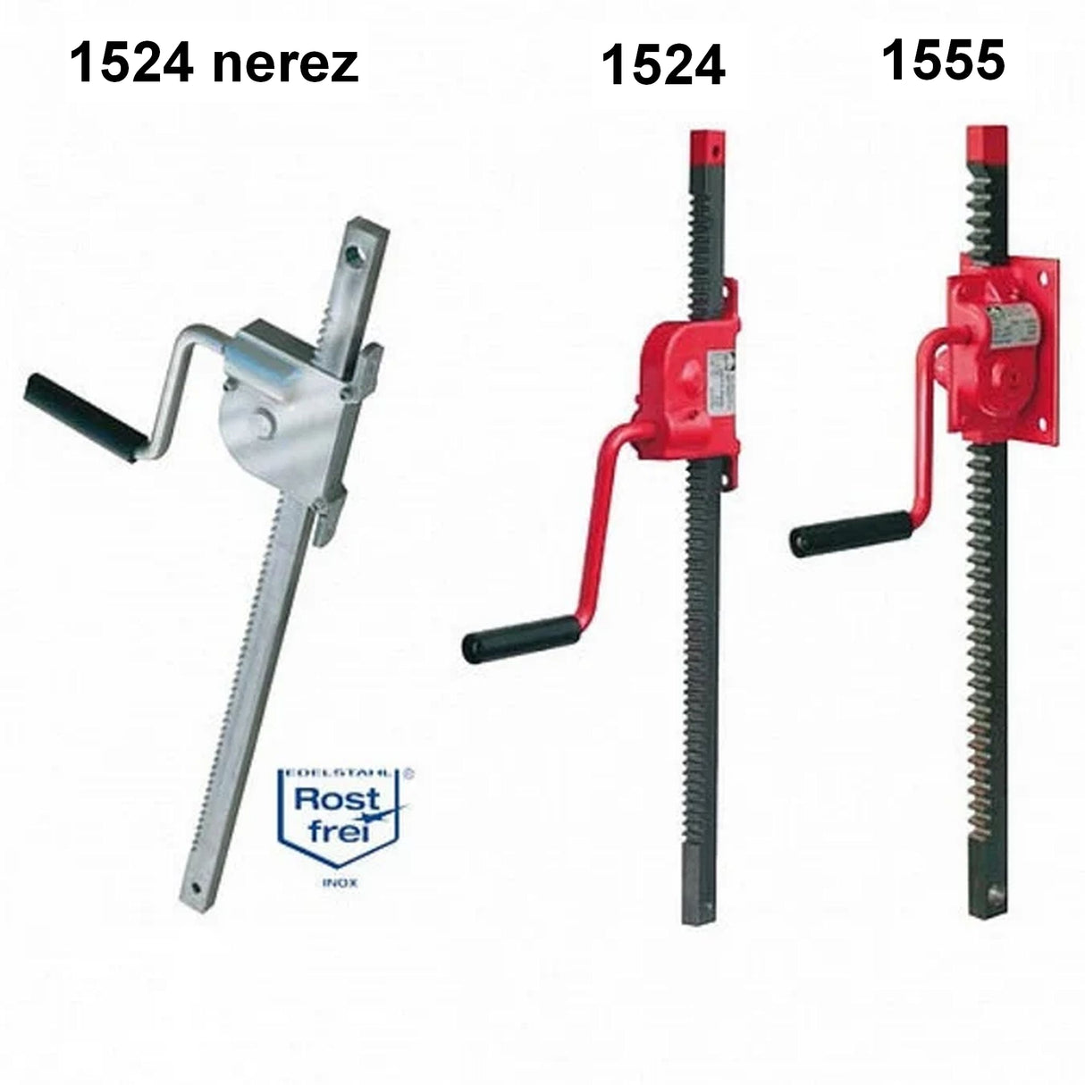 Hřebenový zvedák HAACON typ 1524 a 1555 se šnekovým převodem